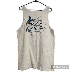 Salt Life Men’s Large White Tank Top 100% Cotton